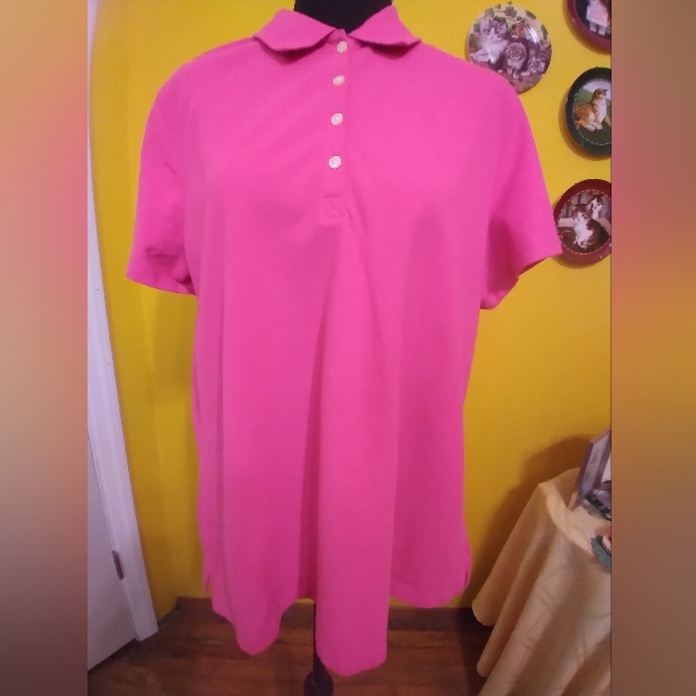 St. John's Bay Pink Classic Polo Shirt Size  Petit XL